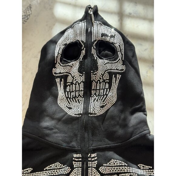 Guapi Men's Skeleton Rhinestone Hoodie Black Limited Editions Size S NWT (JB) - Picture 4 of 14